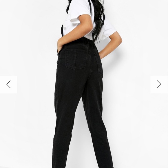 BOOHOO DENIM BLACK OVERALLS - Picture 4 of 4